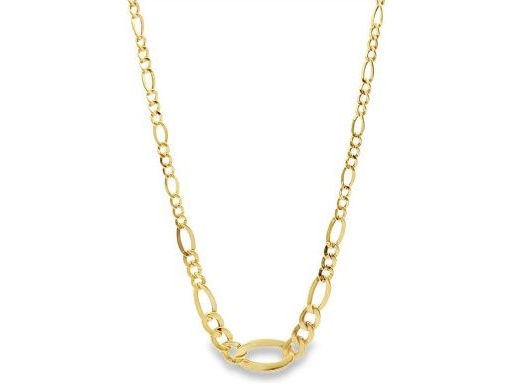 18K Yellow Gold Figaro Chain Necklace – 17.5 inch